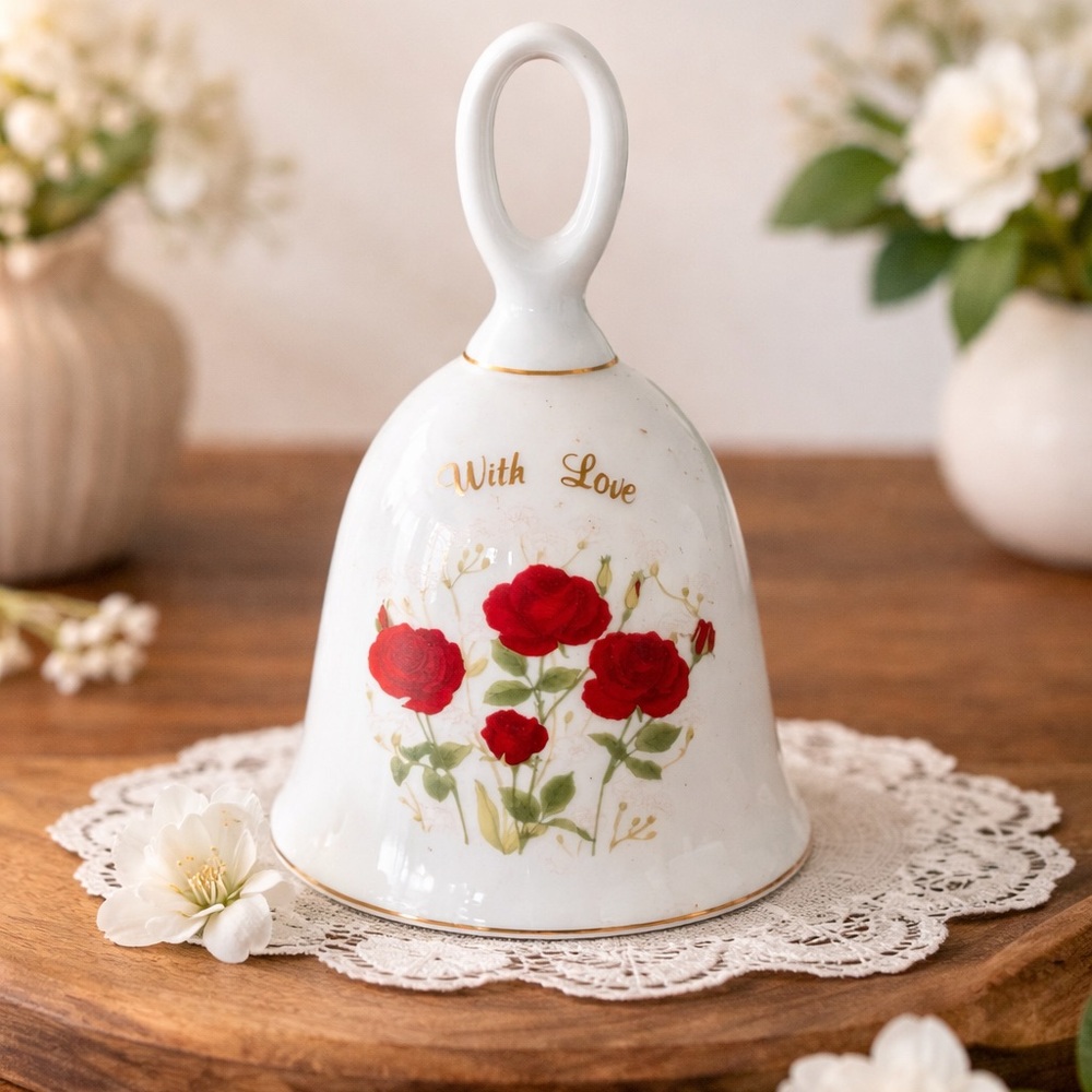 Vintage Rose Bell “With Love”